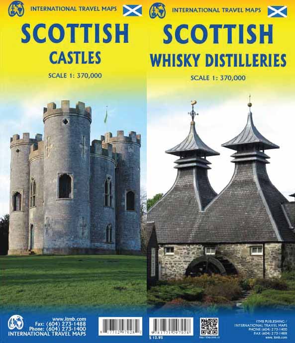 Scottish Castles/Whisky Distilleries Travel Reference Map